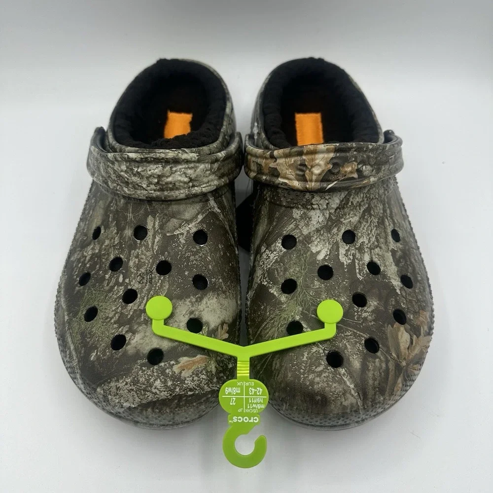 Crocs Realtree APX Classic Clogs Mens 9 Womens 11 Green Camo Lined Slip On Shoes